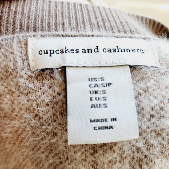 CUPCAKES & CASHMERE NEW DIAMOND BROWN/CREAM CARDIGAN SUPER SOFT SMALL - Picture 5 of 8